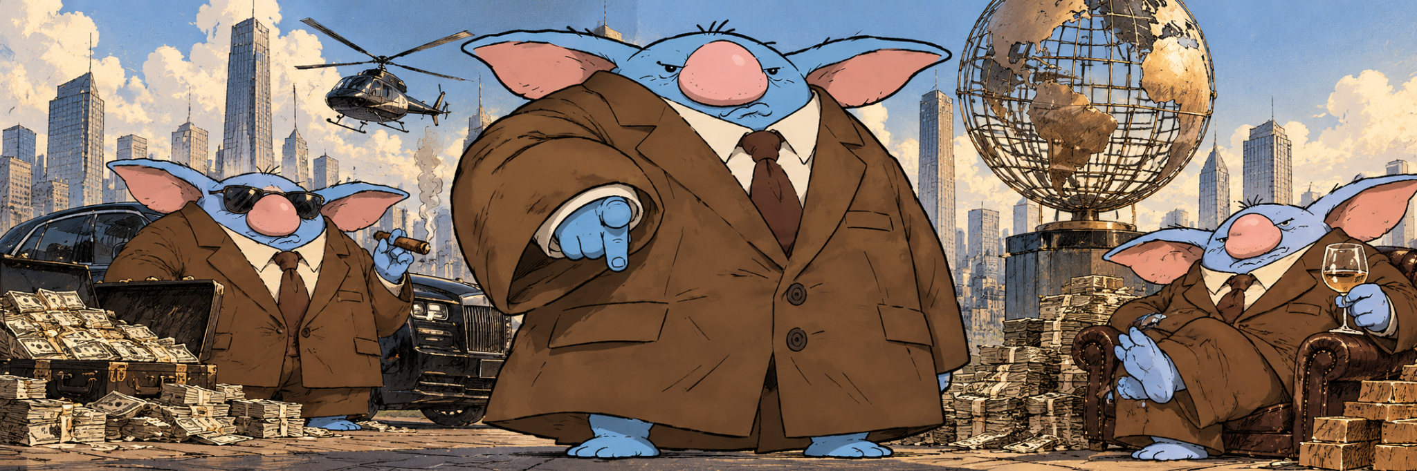 GOBOSS and his entourage in the big city